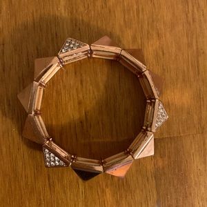 Elastic Rose Gold Pyramid Bracelet